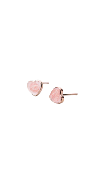 PINK HEART STUD EARRINGS